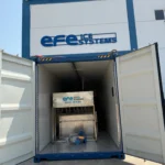 Unité mobile de production de glace EFE Ice Systems installée dans un conteneur