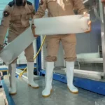 Blocs de glace produits par l'unité mobile